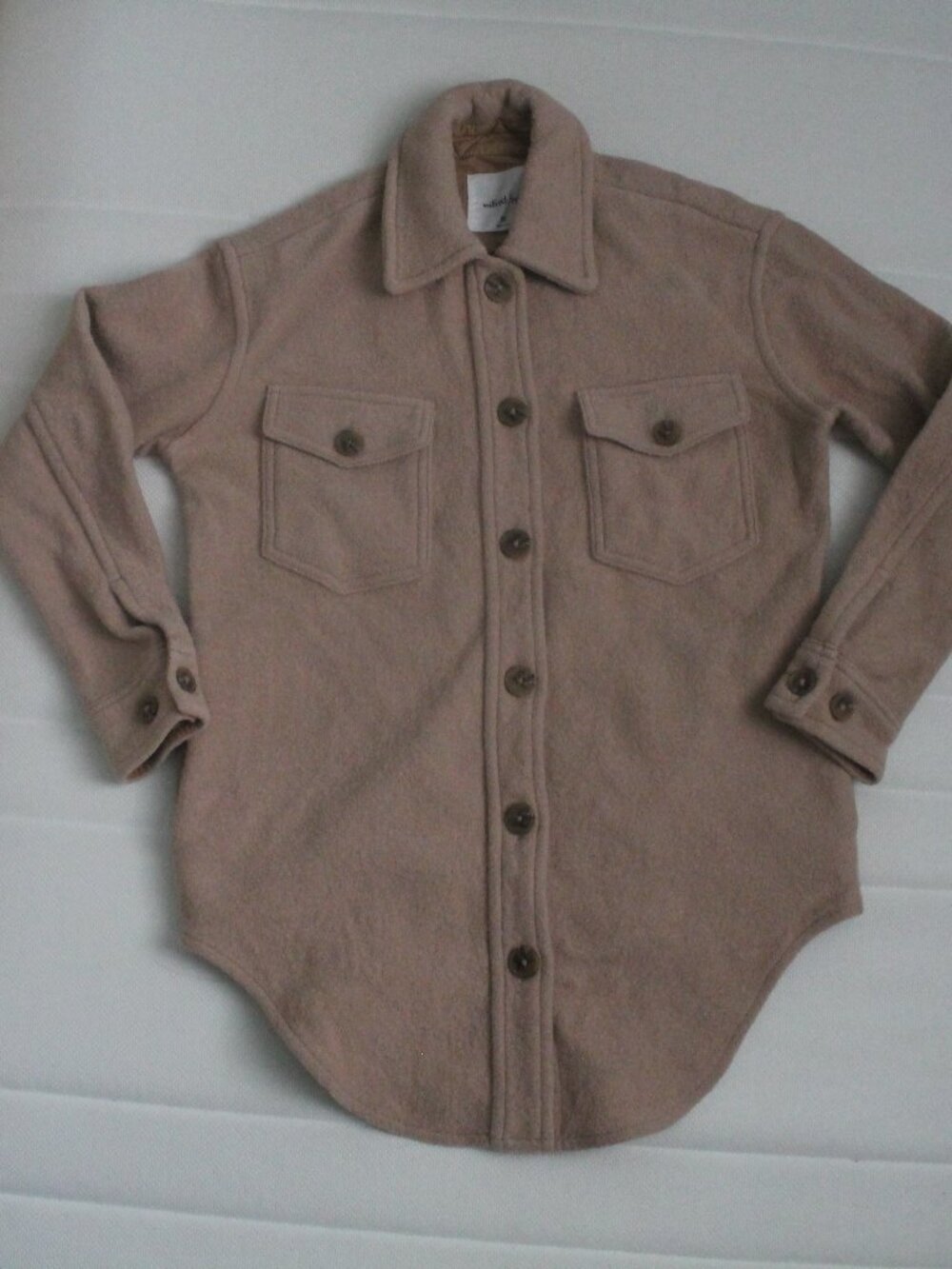 Wilfred Free Ganna Shirt Jacket Shacket in Healther Bone (light cream/pink) 2XS